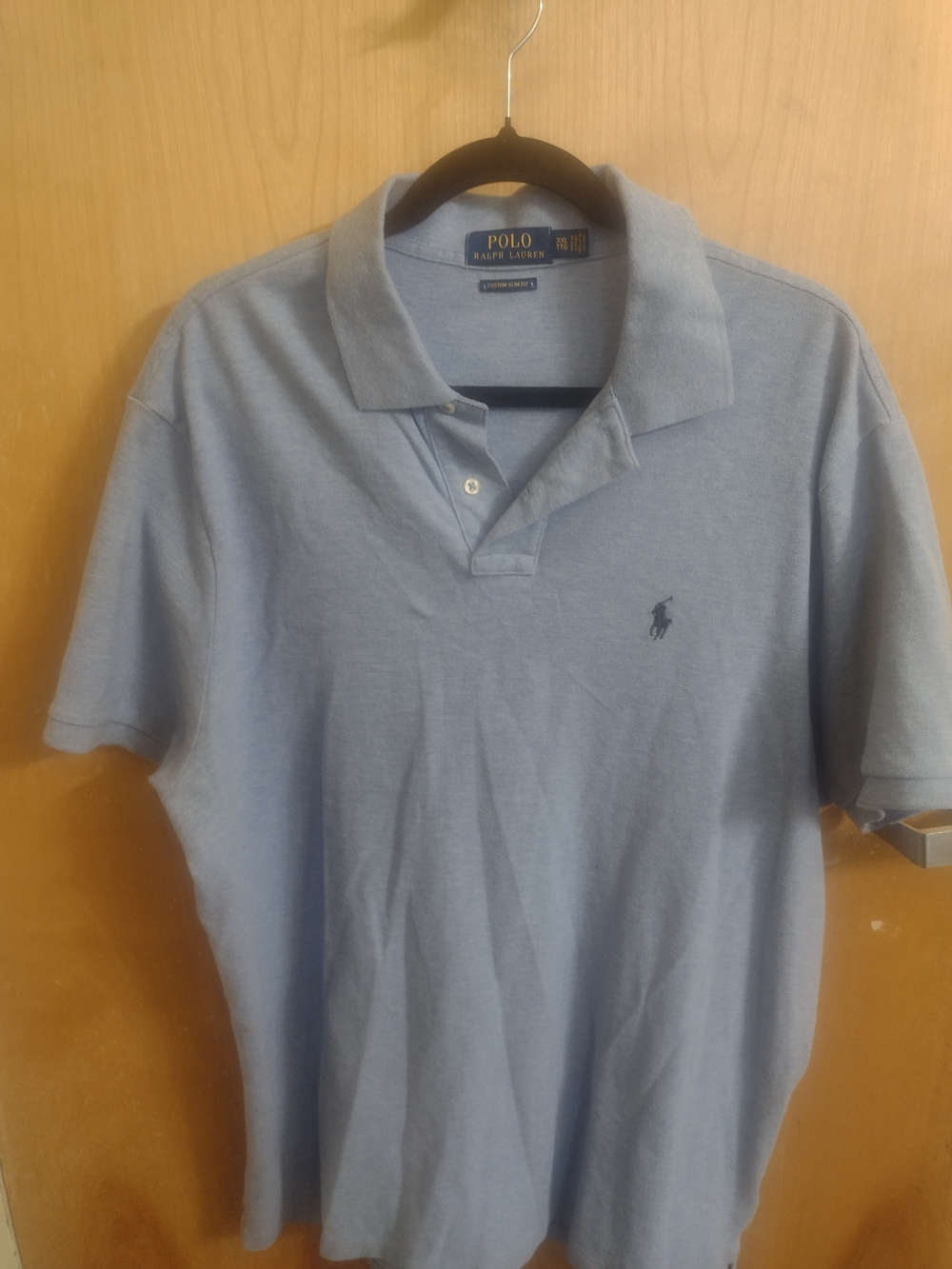 Polo by Ralph Lauren Men's Light Blue Polo Shirt with Embroidered Pony